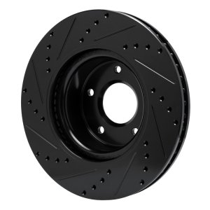 Pontiac GTO Brake Rotor (1) - Front Right - R1 Concepts - Drilled & Slotted - Black - `05-`06